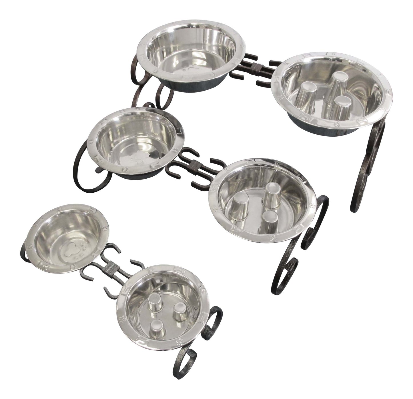 Wrought Iron Elevated Dog Diner 7"