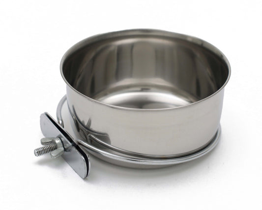 Stainless Steel Coop Cup Bowl w/ Clamp