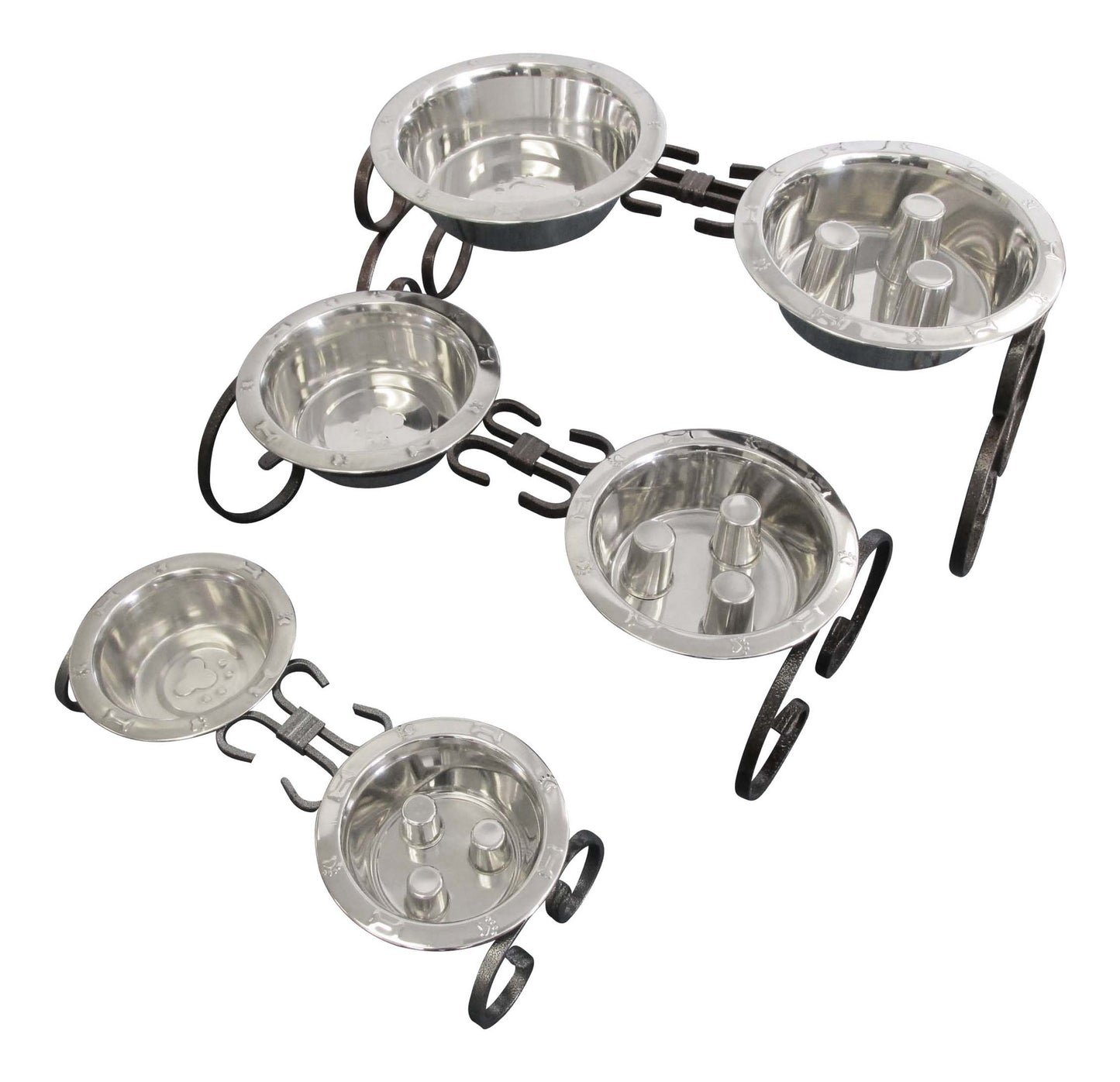 Wrought Iron Elevated Dog Diner 10"